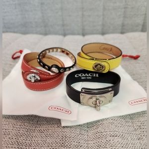 Coach leather bracelets bundle